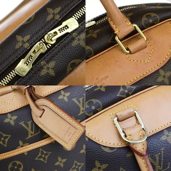 LOUIS VUITTON LV Logo Deauville Hand Bag Monogram Leather Brown M47270 77ED252 - Picture 15 of 16
